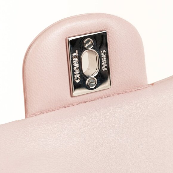 Chanel 18S Light Pink Lambskin Quilted Classic Medium Double Flap - Picture 10 of 16